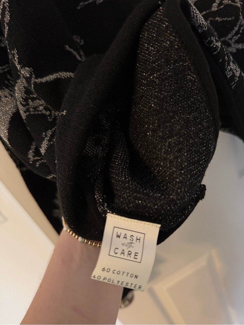 Two2Fly Black Crewneck Sweater with Gray Rodeo Pattern - Picture 7 of 7